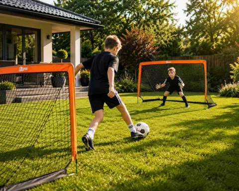 AbarQs Składana przenośna bramka do piłki nożnej football 205cm