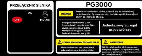 Agregat prądotwórczy przenośny benzynowy generator prądu 7km AVR 3000W