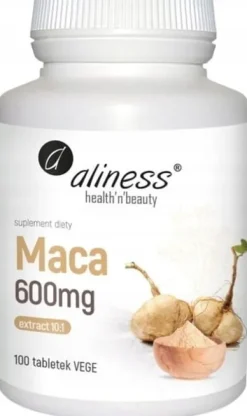 Aliness MACA 600mg Ekstrakt 100 tab PAMIĘĆ Seks LIBIDO Witalność Żeń-szeń