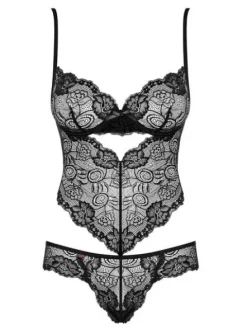 Alluria body czarne – zjawiskowe body z powabnymi wycięciami Obsessive S/M