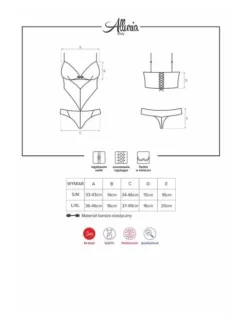 Alluria body czarne – zjawiskowe body z powabnymi wycięciami Obsessive S/M