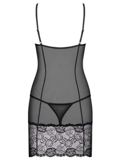 Alluria koszulka i stringi czarne Obsessive S/M