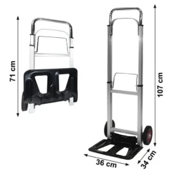 Aluminiowy wózek magazynowy transportowy składany ręczny młynarka 90kg