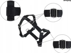 amiplay Szelki regulowane Guard Samba L Czarne