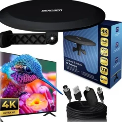 Antena wewnętrzna zewnętrzna TV ultra HD 4K Berdsen BD-955 czarna