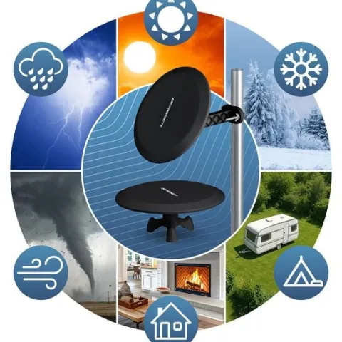 Antena wewnętrzna zewnętrzna TV ultra HD 4K Berdsen BD-955 czarna