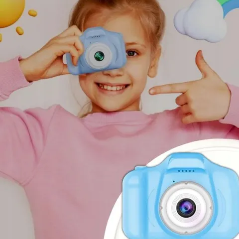 APARAT CYFROWY DLA DZIECI Dziecka Fotograficzny NIEBIESKI PREZENT+KARTA 4GB
