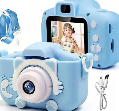 Aparat Cyfrowy Dla Dzieci Dziecka Fotograficzny Niebieski Kotek