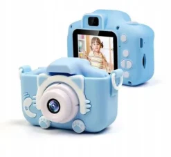 Aparat Cyfrowy Dla Dzieci Dziecka Fotograficzny Niebieski Kotek