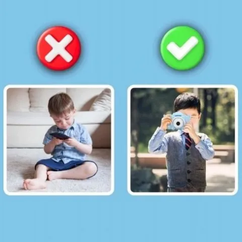APARAT CYFROWY DLA DZIECI Dziecka Fotograficzny NIEBIESKI KOTEK + KARTA 4GB
