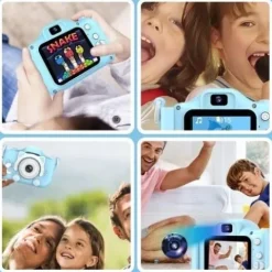 APARAT CYFROWY DLA DZIECI Dziecka Fotograficzny NIEBIESKI KOTEK + KARTA 4GB