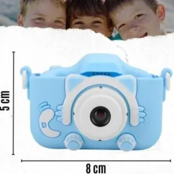 APARAT CYFROWY DLA DZIECI Dziecka Fotograficzny NIEBIESKI KOTEK + KARTA 4GB