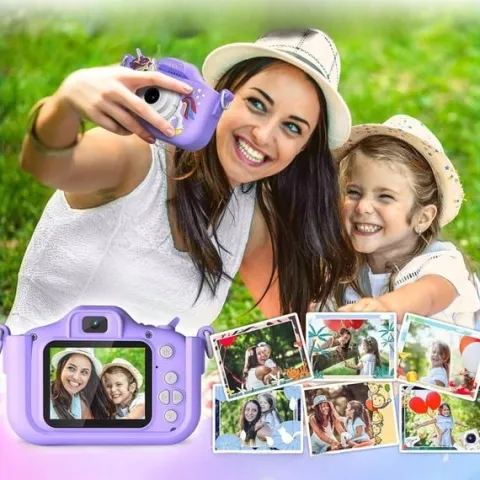 APARAT CYFROWY DLA DZIECI JEDNOROŻEC 48Mpx SELFIE KAMERA+KARTA 32GB MENU PL