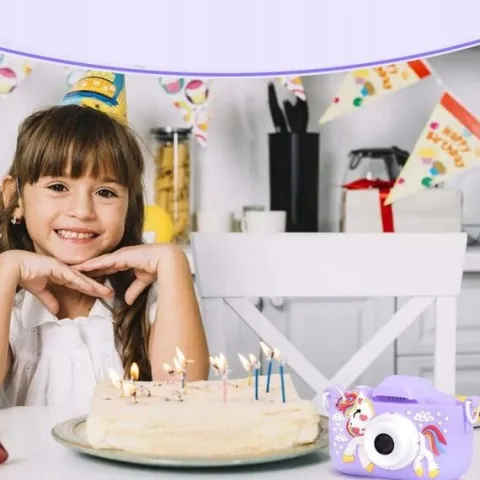 APARAT CYFROWY DLA DZIECI JEDNOROŻEC 48Mpx SELFIE KAMERA+KARTA 32GB MENU PL