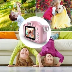 APARAT CYFROWY DLA DZIECI KAMERA HD + ETUI KOTEK RÓŻOWY X5 GRY SMYCZ