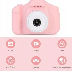 APARAT CYFROWY DLA DZIECKA FABURO 32GB RÓŻOWY