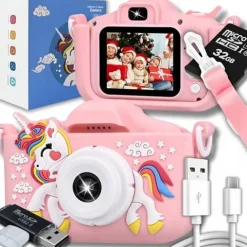 APARAT CYFROWY FOTOGRAFICZNY DLA DZIECI 40Mpx KAMERA ZABAWKA GRY+KARTA 32GB