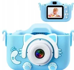 APARAT CYFROWY FOTOGRAFICZNY DLA DZIECI DZIECKA KOTEK 5 GIER + KARTA 32 GB