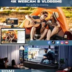 Aparat cyfrowy, 4 K 48 MP, kamera fotograficzna z kartą pamięci 32GB