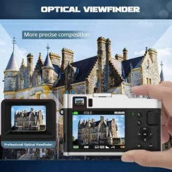 Aparat cyfrowy, 4 K 48 MP, kamera fotograficzna z kartą pamięci 32GB