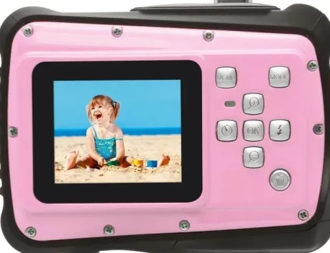 APARAT CYFROWY 5MP 8x ZOOM HD BATERIE AAA USB ZDJĘCIA FILMY FUTERAŁ RÓŻOWY