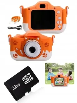 APARAT FOTOGRAFICZNY CYFROWY DLA DZIECI 40Mpx KAMERA ZABAWKA GRY+KARTA 32GB