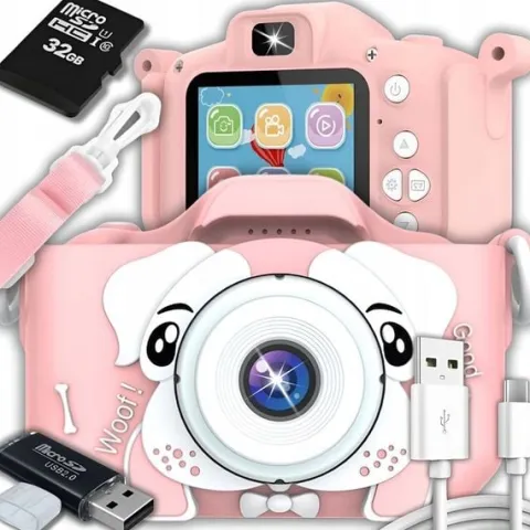 APARAT FOTOGRAFICZNY CYFROWY DLA DZIECI 40Mpx KAMERA ZABAWKA GRY+KARTA 32GB