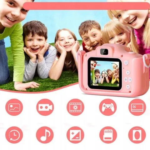 APARAT FOTOGRAFICZNY CYFROWY DLA DZIECI KAMERA ZABAWKA GRY + KARTA 32GB
