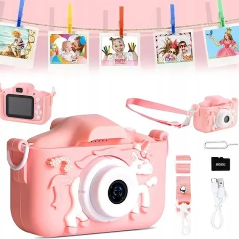 APARAT FOTOGRAFICZNY CYFROWY DLA DZIECI KAMERA ZABAWKA GRY + KARTA 32GB