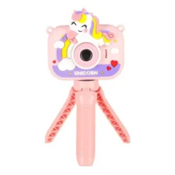 Aparat Fotograficzny Cyfrowy Jednorożec Różowy Selfie Podwójny + Statyw