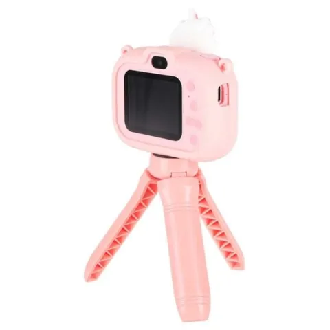 Aparat Fotograficzny Cyfrowy Jednorożec Różowy Selfie Podwójny + Statyw