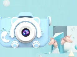 APARAT FOTOGRAFICZNY DLA DZIECI DZIECKA CYFROWY NIEBIESKI KOTEK