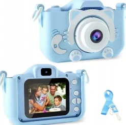 APARAT FOTOGRAFICZNY DLA DZIECI KOTEK CYFROWY KAMERA MOTYWY GRY EFEKTY LCD