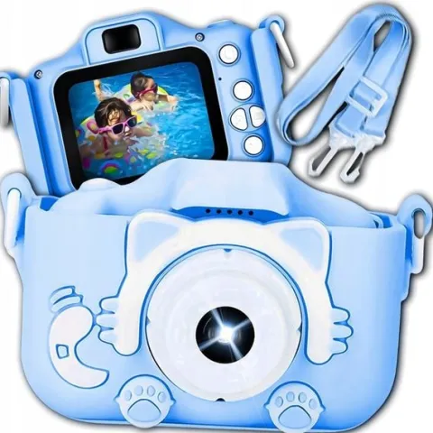 APARAT FOTOGRAFICZNY DLA DZIECI KOTEK CYFROWY KAMERA MOTYWY GRY EFEKTY LCD