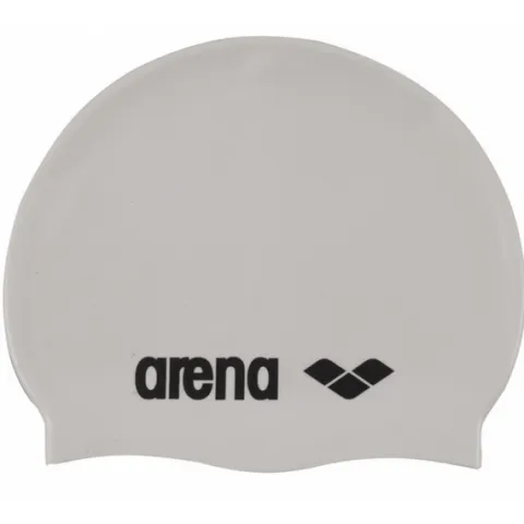ARENA CZEPEK SILIKONOWY CLASSIC SILICONE WHITE BLACK BASEN PLAŻA