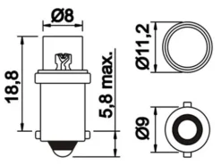 żarówka LED ba9s T4W biała zimna 12v
