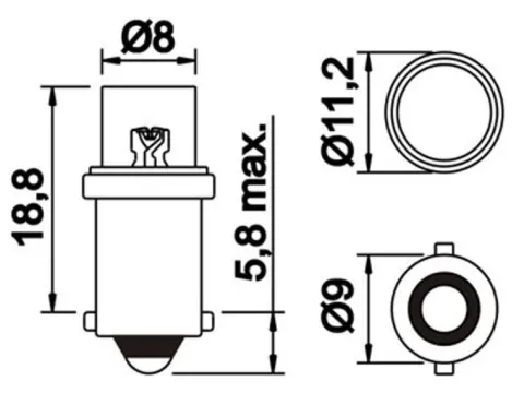żarówka LED ba9s T4W biała zimna 12v