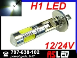 żarówka LED H1 5 COB dzienne DRL 12v 24v biała zimna