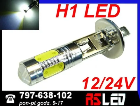 żarówka LED H1 5 COB dzienne DRL 12v 24v biała zimna