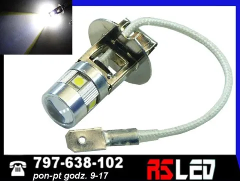 żarówka LED H3 6 UHP Cree Dzienne DRL 12v 24v