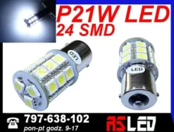 żarówka LED P21W 24 Premium LED SMD 12v 24v dzienne DRL ba15s jakość