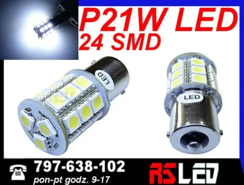 żarówka LED P21W 24 Premium LED SMD 12v 24v dzienne DRL ba15s jakość