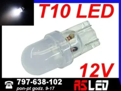 żarówka LED T10 w5w w3w R10 dyfuzyjna matowa biała zimna 12v