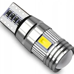 ŻARÓWKA W5W 6 LED+SOCZEWKA ALU