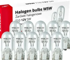 Żarówki halogenowe W5W T10 5W W2.1x9.5d 12V 10szt. (E8)