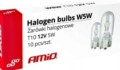 Żarówki halogenowe W5W T10 5W W2.1x9.5d 12V 10szt. (E8)