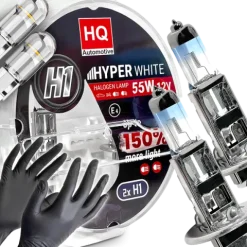 Żarówki H1 HQ Automotive +150% Więcej Światła Hyper White + W5W LED Clear