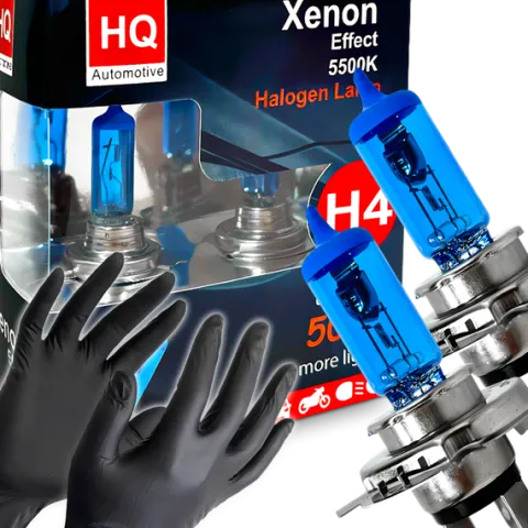 Żarówki HQ Automotive H4 Mocne Efekt LED +50% Światła Xenon OEM P43t