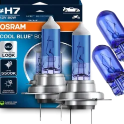 ŻARÓWKI OSRAM H7 COOL BLUE BOOST 5500K 80W BIAŁE ŚWIATŁO + W5W WHITE EFFECT
