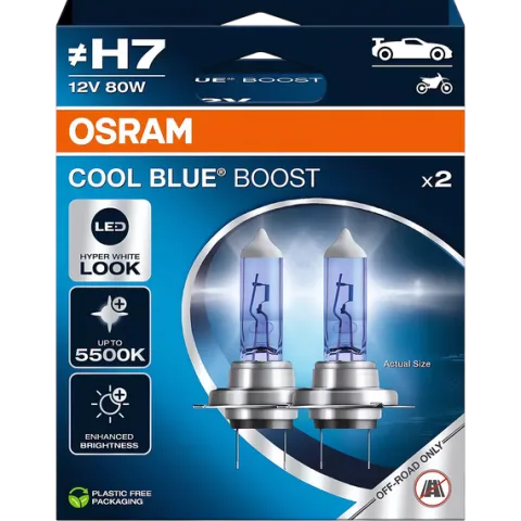 Żarówki Osram H7 Cool Blue Boost 5500K Białe + W5W Clear LED + Rękawiczki